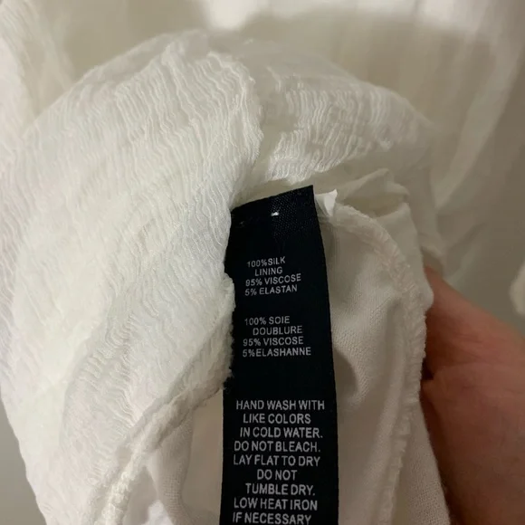 Saks Fifth Avenue Sheer White Silk Blouse - Picture 3 of 3